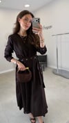 KAHVE 2492 KEMERLİ ELBİSE 
