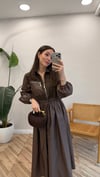 KAHVE 2663 PARAŞÜT KUMAŞ ELBİSE 