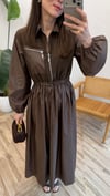 KAHVE 2663 PARAŞÜT KUMAŞ ELBİSE 