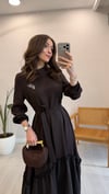 KAHVE 2675 BROŞLU ELBİSE 