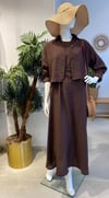 KAHVE 2770 BELLİ KUŞAKLI ELBİSE TAKIM