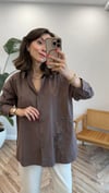 KAHVE 2964 NAKIŞ DETAY GÖMLEK 