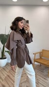 KAHVE 3002 PELERİN DETAY GÖMLEK