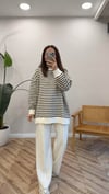 KAHVE 3030 ÇİZGİLİ SWEAT