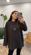 KAHVE 3112 TAŞ DETAY SWEATSHİRT