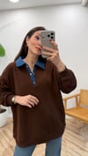 KAHVE 3133 KOT GARNİLİ SWEAT