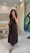 KAHVE 3173 TENSEL ELBİSE 