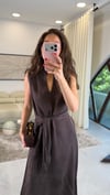 KAHVE 3173 TENSEL ELBİSE 
