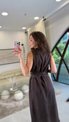 KAHVE 3173 TENSEL ELBİSE 