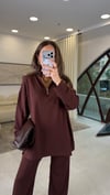 KAHVE 3178 YÜKSEK YAKA FERMUARLI TAKIM 