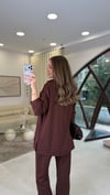 KAHVE 3178 YÜKSEK YAKA FERMUARLI TAKIM 