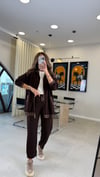 KAHVE 3208 BÜZGÜ DETAY TAKIM 