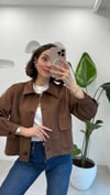 KAHVE 32100 KADİFE GÖMLEK 