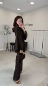 KAHVE 3231 BRODE ŞERİT DETAY TAKIM 