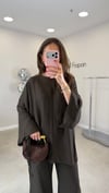 KAHVE 3231 BRODE ŞERİT DETAY TAKIM 