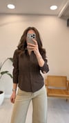 KAHVE 3240 BELDEN OTURTMALI GÖMLEK 