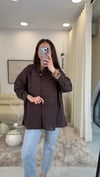 KAHVE 3293 NAKIŞ DETAY GÖMLEK 
