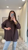 KAHVE 3293 NAKIŞ DETAY GÖMLEK 