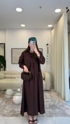 KAHVE 3361 İŞLEMELİ ELBİSE TAKIM