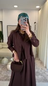 KAHVE 3361 İŞLEMELİ ELBİSE TAKIM