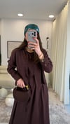 KAHVE 3361 İŞLEMELİ ELBİSE TAKIM