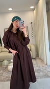 KAHVE 3361 İŞLEMELİ ELBİSE TAKIM