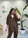 KAHVE 33651 ÇITÇIT DETAY SWEAT