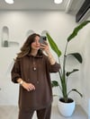 KAHVE 33651 ÇITÇIT DETAY SWEAT