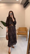 KAHVE 3375 DESENLİ PİLİSE ETEK 