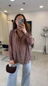 KAHVE 3410 ÇİZGİLİ GÖMLEK 