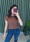 KAHVE 3504 BİSİKLET YAKA TSHİRT 