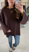 KAHVE 3599 BİSİKLET YAKA SWEAT 