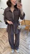 KAHVE 4025 FERMUARLI PANTOLON TAKIM 