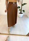 KAHVE 4062 PİLİSELİ DERİ ETEK