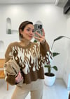 KAHVE 4119 DESENLİ KAZAK 