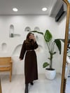 KAHVE 42100 UZUN TRİKO ELBİSE