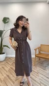 KAHVE 4238 ÇITÇITLI ELBİSE 
