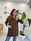 KAHVE 4583 FLOWER TRİKO KAZAK 