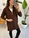 KAHVE 4587 FERMUAR DETAY TRİKO KAZAK