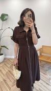 KAHVE 4595 FERMUARLI ELBİSE
