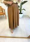 KAHVE 4607 DERİ PİLİSELİ ETEK 