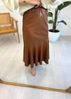 KAHVE 4610 VEREV DERİ ETEK 
