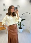KAHVE 4610 VEREV DERİ ETEK 