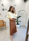 KAHVE 4610 VEREV DERİ ETEK 