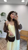 KAHVE 4612 OMZU DÜŞÜK OVERSİZE GÖMLEK