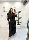 KAHVE 4620 YAPRAK DESEN SATEN ETEK