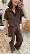 KAHVE 4661 TENCEL GÖMLEK TAKIM 