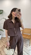 KAHVE 4661 TENCEL GÖMLEK TAKIM 