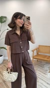 KAHVE 4661 TENCEL GÖMLEK TAKIM 