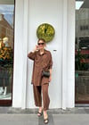 KAHVE 4980 ZIMBA DETAY TENCEL PANTOLON TAKIM